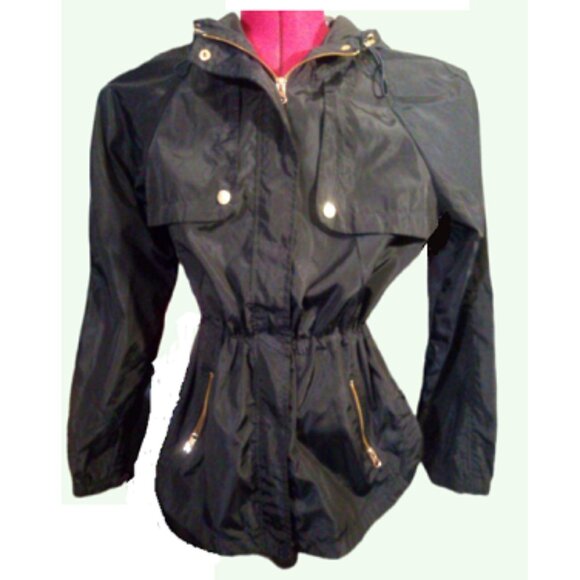 Cavalini Women's Lightweight Windbreaker   Navy Blue   Size Medium - Picture 3 of 13